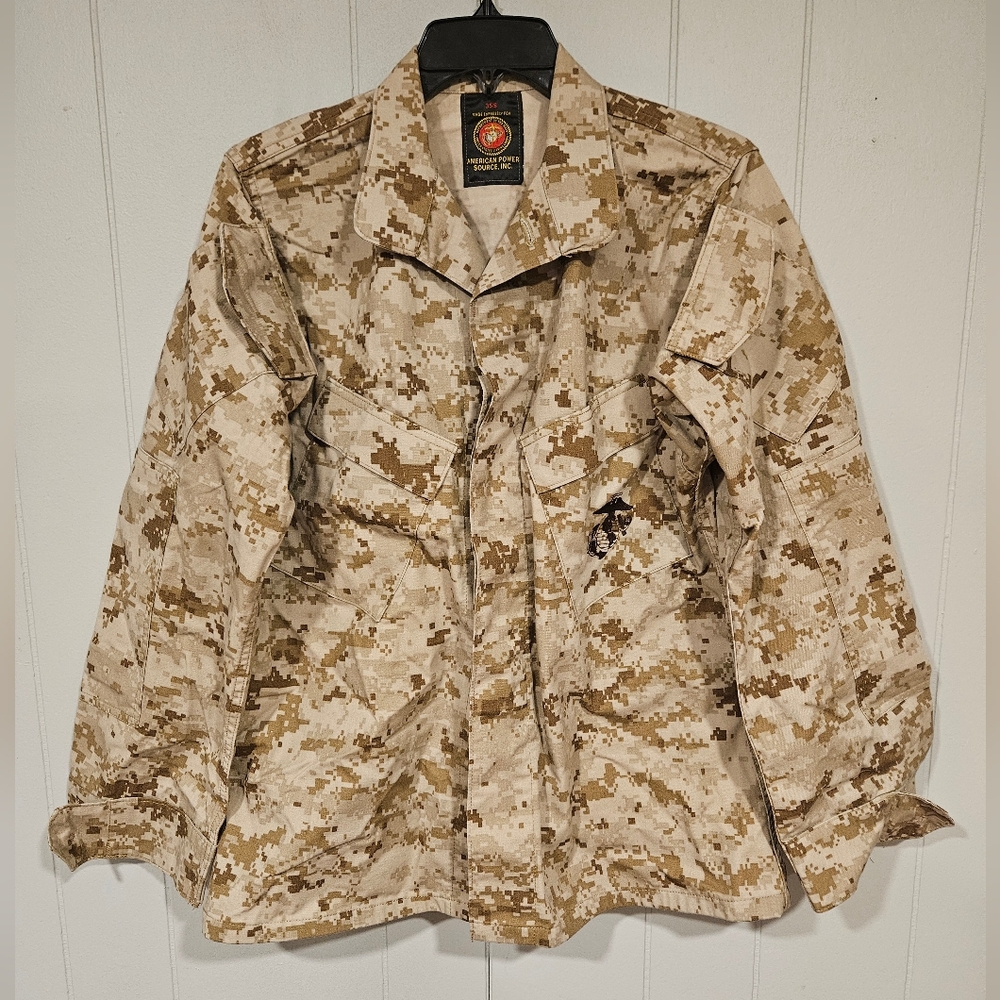 USMC Marine Corps Logo Camo Uniform Blouse Size 35S Desert Marpat MCCUU 35 Short